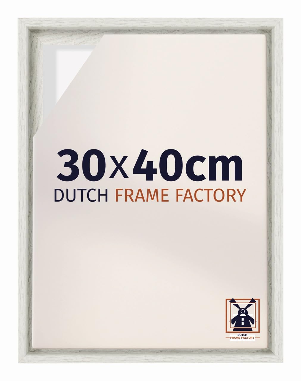 Dutch Frame Factory - Schattenfugenrahmen 30x40 - White Wash - Rahmen für Leinwand Bilder auf Keilrahmen - MDF - Lausanne