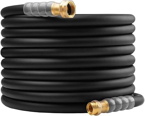 Manguera de jardín de alta calidad resistente de 75 pies x 58 pulgadas, 300 PSI de trabajo, 1000 PSI, manguera de agua con mango giratorio