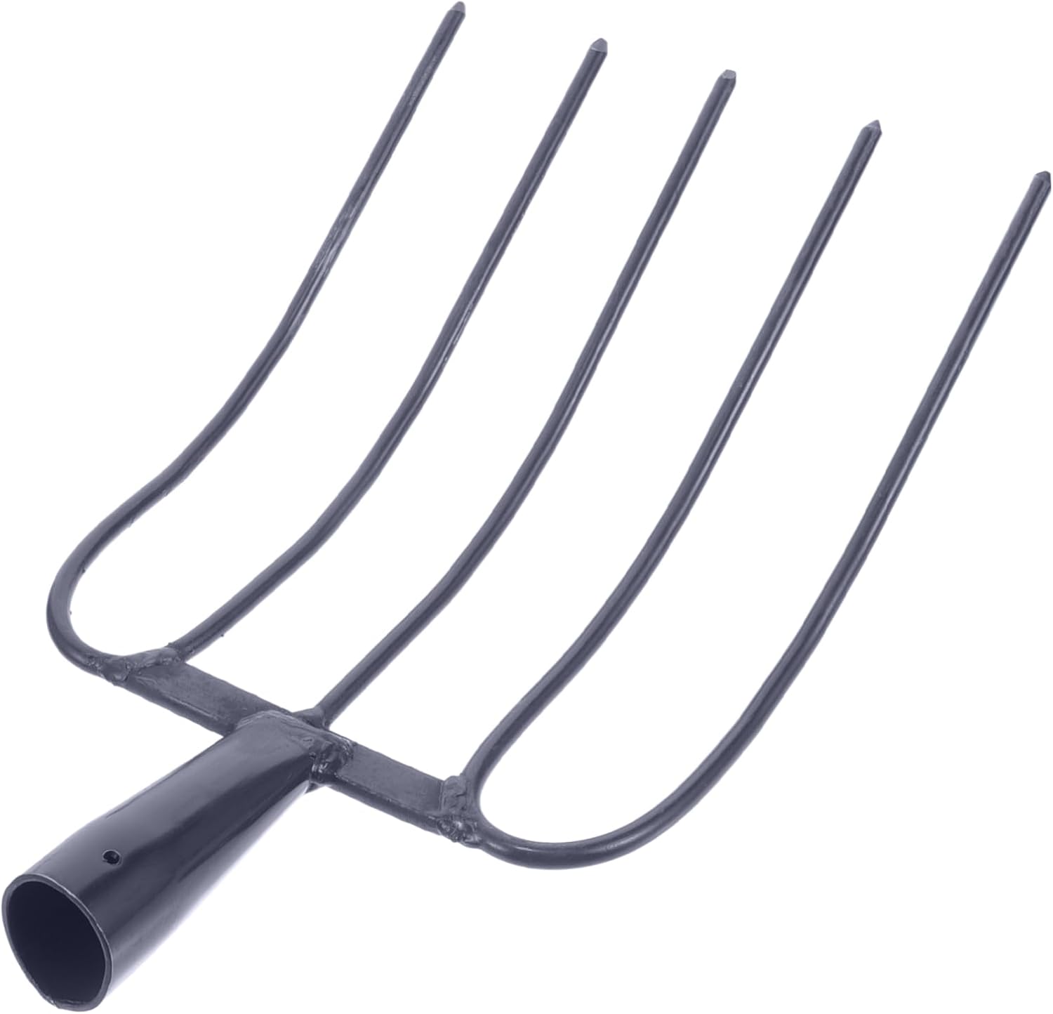 Milisten Iron Manure Fork Multi-Functional Handheld Tool for Efficient Outdoor Farming for Grass and Manure Cleanup Five-Point Solid Tines Design
