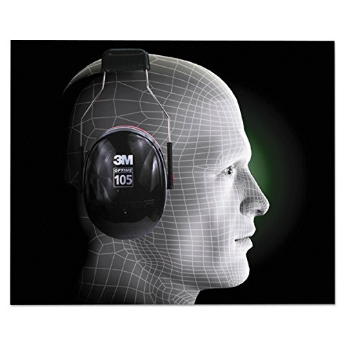 Image of 3M H10A Peltor Optime 105 High Performance Ear Muffs, Black /Red, One Pair