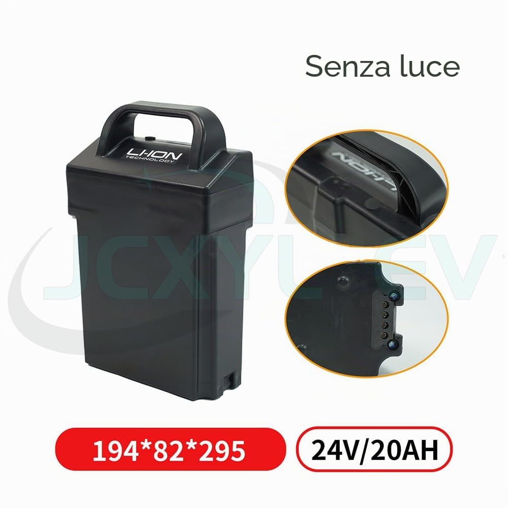 Batteria per transpallet Elettrico da 24 V 20 Ah, Batteria per Carrello elevatore Elettrico da 24 Volt, batterie LiFePO4 da 24 V per Kit Motore MT12/EPT12-EZ da 0-500 W