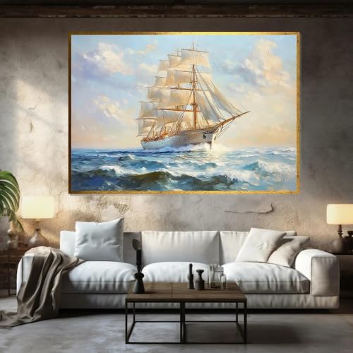Póster de barco en lienzo náutico ideal como regalo de inauguración para decorar salones 4