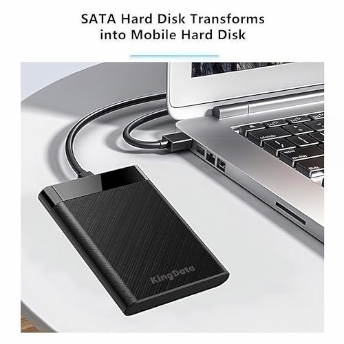 KingData SSD HDD Hard Drive Enclosure 2.5" inch SATA III USB 3.1 6Gbps Caddy Case External Reader Laptop Fast Data Trasfer UASP Cable Included Tool-Free LED Indicator Black - Image 4