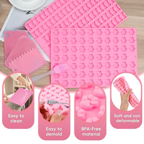 GOTRUST 2er Silikon Backmatte für Hundekekse Mini, Antihaftend Silikonform Hundeleckerli Klein, Wiederverwendbare Silikonmatte Backform, Backmatte für Kekse, Leckerlis, Pralinen