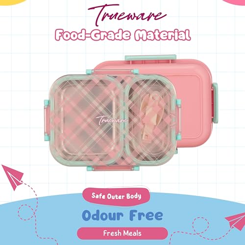 Image of Trueware Cool Touch 304 Stainless Steel PU Insulated Lunch Box with Two Compartment BPA Free, Food Grade Ideal for School, Picnic, Office & Outdoor - 540ml