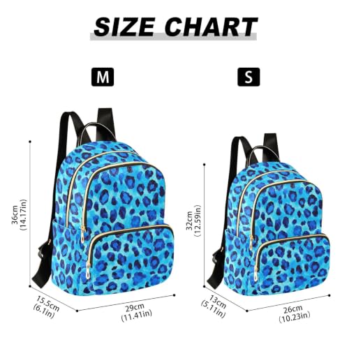 Image of ALAZA Blue Leopard Pattern Animal Medium Backpack Purse for Women Travel Bag Fashion Daypack Back Pack Shoulder Bag
