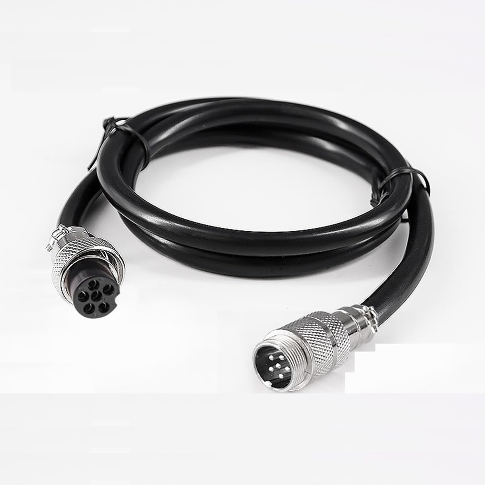 Generic GX20 Aviation Plug 2/3/4/5/6/7/8/9/10/12 Pins Socket Connector with 1 Meters Cable (6 Pin Female-Male)