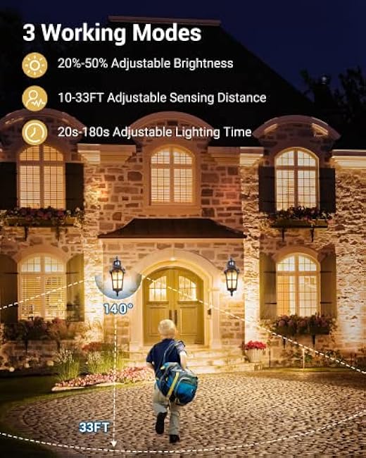 DEWENWILS Outdoor Wall Lights, Exterior Lantern Fixture, Roman Vintage, Water Ripple Glass