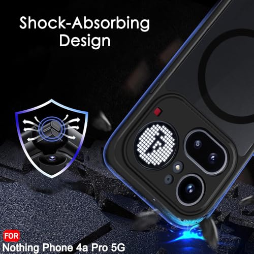 Image of TheGiftKart Hybrid Shockproof Back Cover Case for Nothing Phone 4a Pro 5G Compatible with MagSafe | Hard Back Cover Case for Nothing Phone 4a Pro (PC & TPU, Translucent Smoke Matte Back, Black Sides)