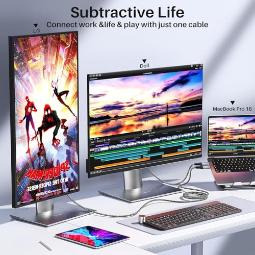 Image of ZeroneTeck USB C Cable [3-Pack 3.3FT], USB C 3.2 Gen 2 Cable 20Gbps High Speed Data Transfer, 4K Monitor Video Output 100W Charging, for iPhone 17, MacBook, SSD, Dell, ARZOPA, KYY for Portable Monitor