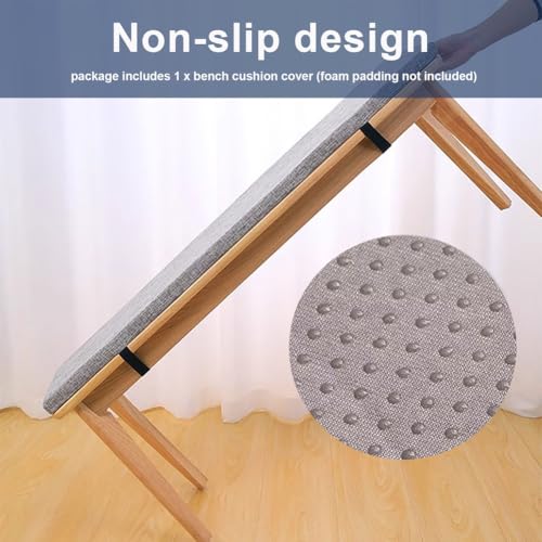 Housse coussin pour banc de jardin rénovation assise lin noire zip - 6