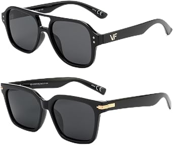 OUWEN Retro Polarized Rectangle Sunglasses Unisex and Trendy Polarized Aviator Sunglasses Unisex