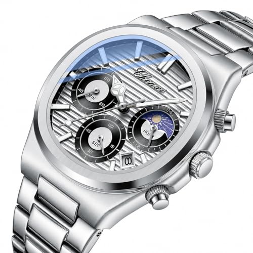 Image of Gosasa Fashion Men's Watches Date Business Watch Stainless Steel Luxury Style Luminous Quartz Waterproof Analog Display Male Wristwatch