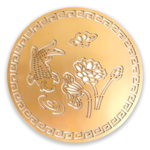 Copper Bird Bath Purification Disk, Water Wiggler for Bird Bath, Bird Bath Copper Disk, 1mm Reinforced 99% Pure Copper Cleaning Disk, Universal Fit for Outdoor Birdbaths, 4 Inch in Diameter (A)
