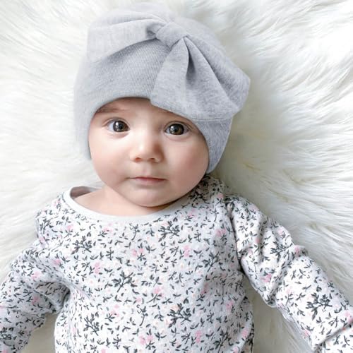 Newborn Baby Girl Hats Mittens Set Toddler Cotton Bow Beanie Infant Baby Cap Winter Hat for Girls Boys3