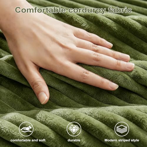Sofá cama 2 plazas modular de 160 cm, sofá de suelo de pana verde con cojín cómodo 5