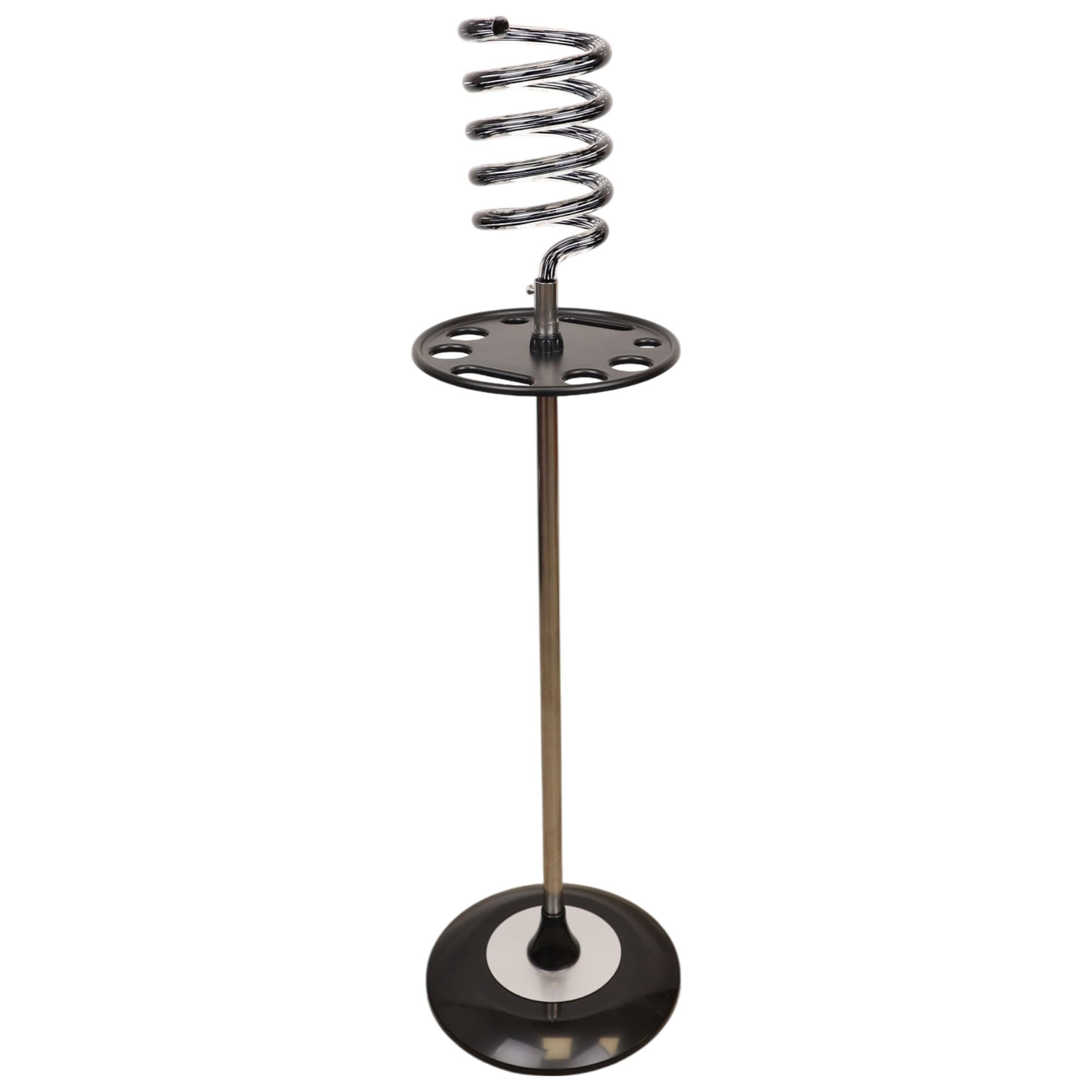 Eson Hair Dryer Stand Spiral Holder With Tray, Hairdryer Holder, Free Standing Spiral Hair Dryer Holder Acrylic, Beauty Salon Barbershop Countertop Blow Dryer (Black V2)