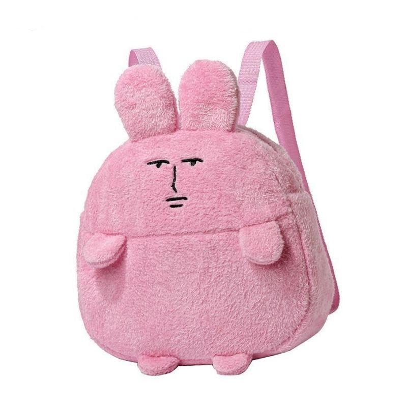 Plush Backpack Pink Stylish Plush Bunny Bag for Women Student Birthday Gifts-image-18