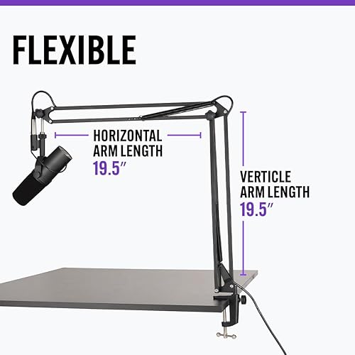 Miniatura 3 de OnStage Brazo de brazo de micrófono de difusióntransmisión en línea MBS5000 en el escenario con cable XLR