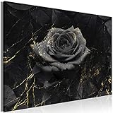 murando - Bilder Blumen 120x80 cm Vlies Leinwandbild 1 tlg Kunstdruck modern Wandbilder XXL Wanddekoration Design Wand Bild - Rose schwarz b-C-0592-b-a