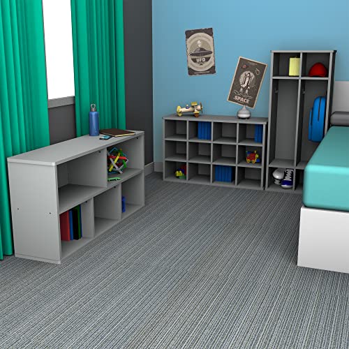 Image of Sprogs Serene Series Two-Section Coat Locker and Cubby Storage for Daycare, Preschool, Kindergarten, Home