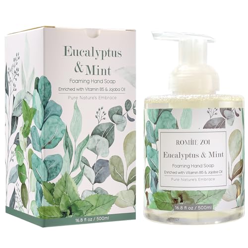 Image of ROMIIE ZOI Foaming Hand Soap, Eucalyptus & Mint, 500ml / 16.8fl.oz | With Gift Box, Gentle cleansing, nourishes skin without drying