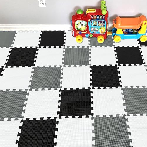 Image of YIMINYUER® 25 Tiles (30cm×30cm×1cm Each Tile) Baby Soft Puzzle Play Mats, Kids Thick EVA Foam Floor, Toddlers & Children's Soft Interlocking Mat R01R04R12G301025