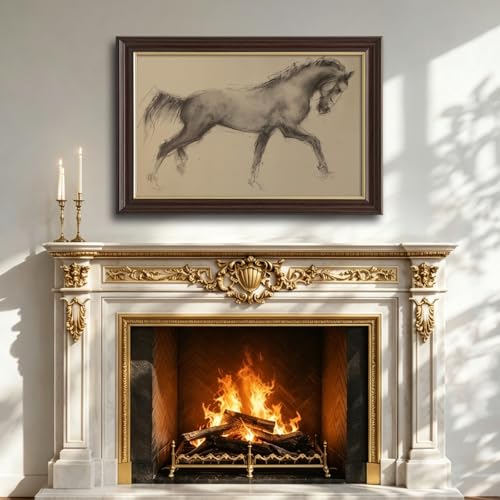 Image of Framed Vintage Highland Cow Canvas Wall Art, Black and Brown Cattle Portrait Canvas Prints Pictures, Rustic Farmhouse Wall Decor for Living Room Bedroom Farmhouse Kitchen