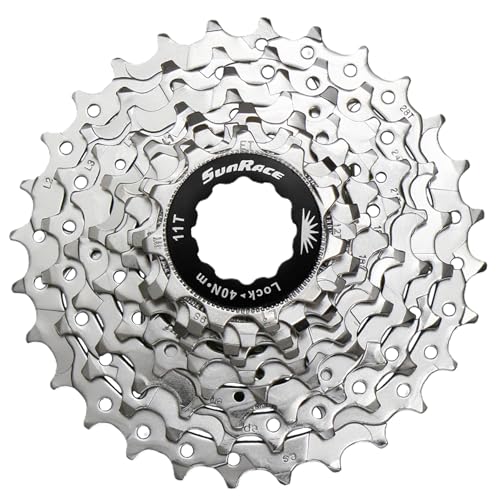 Cassette route SunRace CSR91 9 vitesses nickelée pour pignon vélo