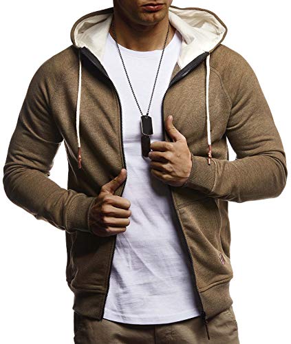 Leif Nelson Men's Slimfit Hooded Jacket | Modern Stylish Fullzip Longsleeve Hoodie Sweatshirt2