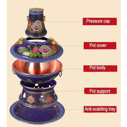 Olla tradicional china de cobre esmaltado 30 cm miniatura 3