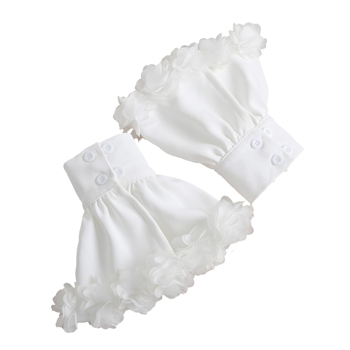 AUOCATTAIL Floral Flared Cuff Bubble Fake Sleeves Wrist Cuffs for Women Gloves Party Costume Accessories Decoration