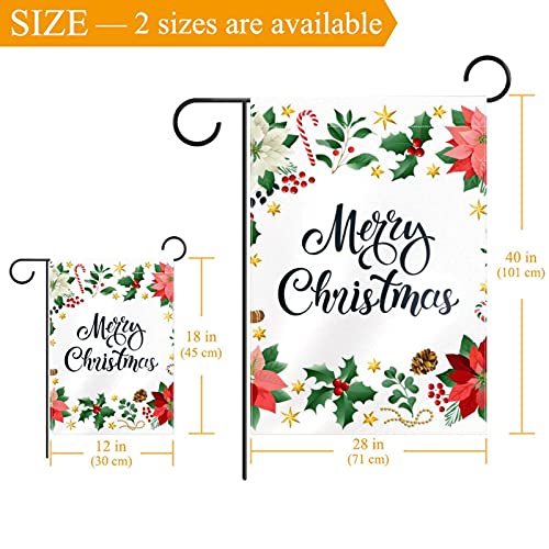 Drapeau de jardin Noël haut de gamme double face en toile résistante