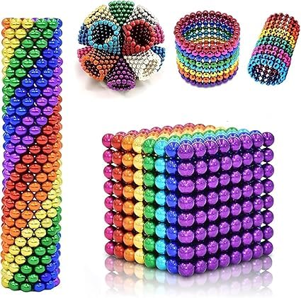 Magnetic Balls Stones, Finger Toys for Adults and Teenagers on Desks, Magnetic Stones, Magnet Toy Stress And Anxiety Relief, Creatively Stacking Magnetics Ball (B-216PCS)