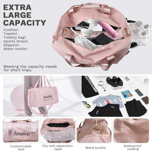 Personalized Sports Duffel Bag, Polyester, 18x8.66x9.4in, Shoe Compartment, Gym, Travel, Outdoor Activities3