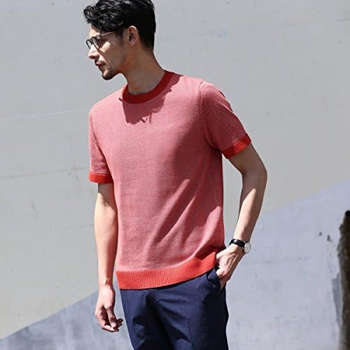 Amazon タケオキクチ Takeo Kikuchi 日本製 ベーシックサマーニットtシャツ メンズ トップス サマーニット Tシャツ レッド 063 02 M Tシャツ カットソー 通販