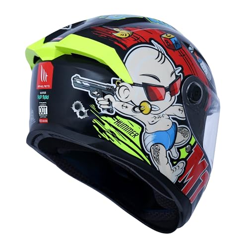 Image of MT Helmets Hummer B Bang Baby - DOT, ISI & ECE Certified Full Face Helmet, Polycarbonate Shell, Dual‑Density EPS, Pinlock‑Ready, Micrometric Fastener
