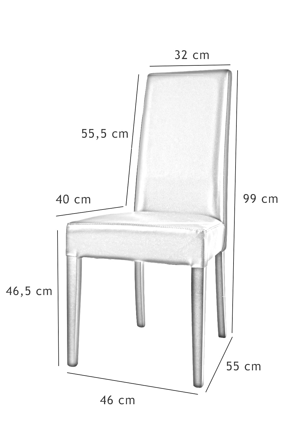 t m c s Tommychairs - Set 4 sillas Chiara para Cocina, Comedor, Bar y Restaurante, solida Estructura en Madera de Haya Color Natural y Asiento tapizado en Tejido Color Marfil