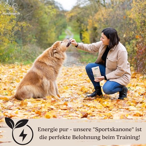 Hunderunde – Hundehappen Sportskanone 3×125 g – vegane Hundeleckerli für Training & Spaziergang – fettarm & proteinarm – mit Rote Beete & Fenchel – getreidefrei – ideal bei Sensitivität – Hundesnack