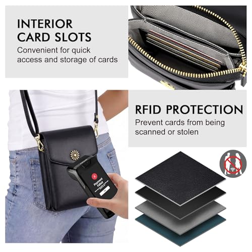 Image of Peacocktion Small Crossbody Bags for Women Travel Cell Phone Purse RFID Wallet Purses with Adjustable Strap Trendy