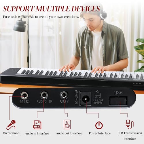 Image of Ktaxon 61 Key Keyboard Piano Electric Keyboard with Lighted Keys