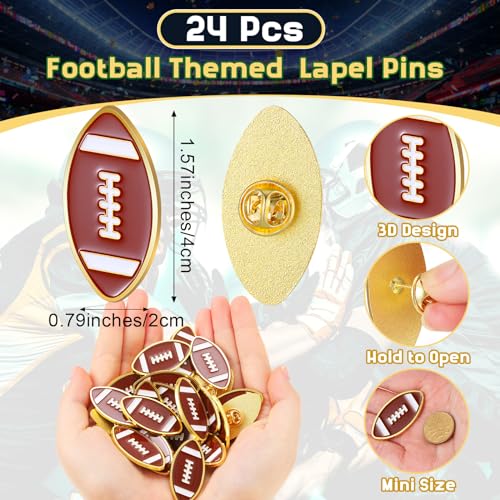 Image of Tondiamo 24Pcs Sports Lapel Pin for Team Gift 3 /4 inch Brooch Decor | Team Gift for Coaches Players, Basketball Baseball Softball Football Volleyball Enamel Pin, Sports Party Decor, Game Awards