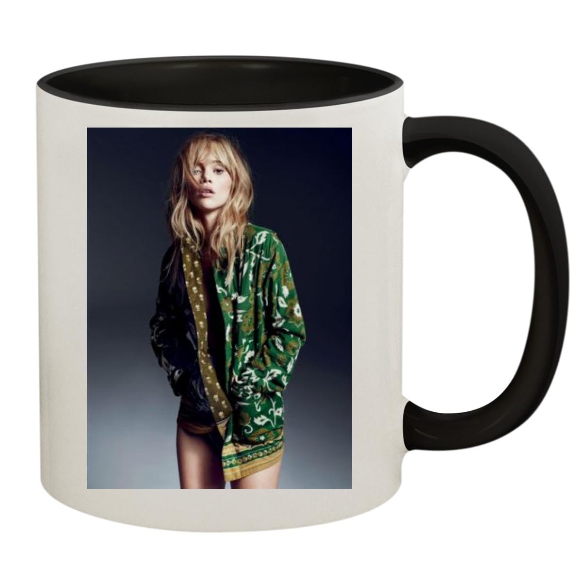 Suki Waterhouse - 11oz Ceramic Colored Handle and Inside Coffee Mug Cup GSTP #PDI582658, Black