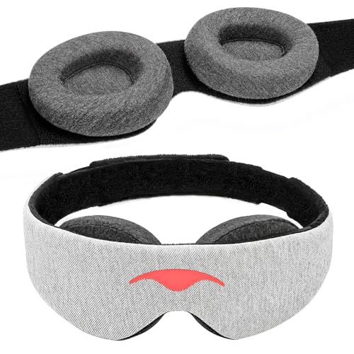 Manta Sleep Mask - 100% Light Blocking, Adjustable Sleeping Mask with Detachable Eye Cups, Ultra Comfortable for Women & Men, Zero Pressure on Lashes, Perfect for Travel/Shift Work