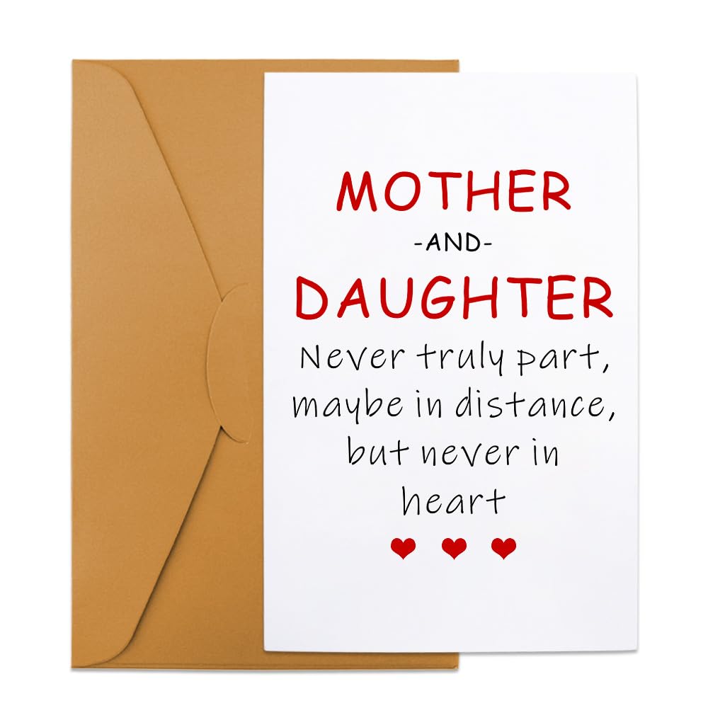 Long Distance Mom and Daughter Gift Cards for Mother Daughters Mothers Day Card for Mom Daughter Birthday Gifts for Mother Mommy I Love You Cards for