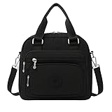 Mochila Bolsa Feminina Casual, shower bag transversal, Ajustável, Resistente à Água, para Escola, Trabalho e Passeios (Preto)