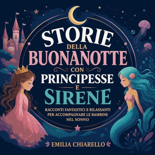 『Storie della buonanotte con principesse e sirene: Racconti fantastici e rilassanti per accompagnare le bambine nel sonno』のカバ