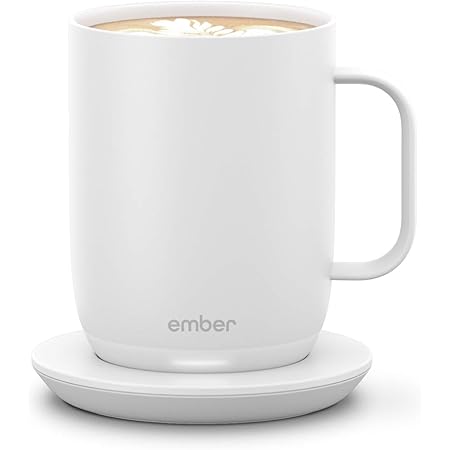 Ember Temperature Control Smart Mug 2, 14 oz, White, 80 min. Battery Life - App Controlled Heated Coffee Mug - Improved Design