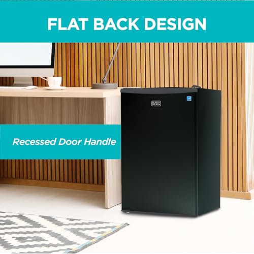 Image of BLACK+DECKER 4.3 Cu. Ft. Compact Refrigerator, ENERGY STAR Certified Small Refrigerator, Single Door Mini Fridge with Chiller Compartment, Personal Fridge for Home or Dorm Room, BCRK43B, Black