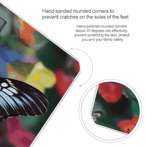 Báscula de baño digital Colorful Butterfly 400lb vidrio templado miniatura 4
